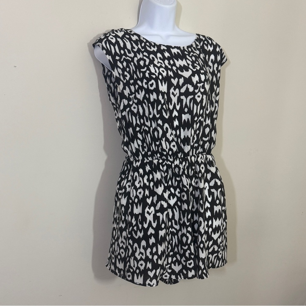 Black Poppy Monochrome Romper